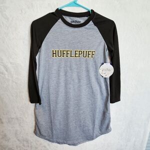 NWT Harry Potter Hufflepuff Gray Black Nightgown Sleepwear Girl's Size 10-12